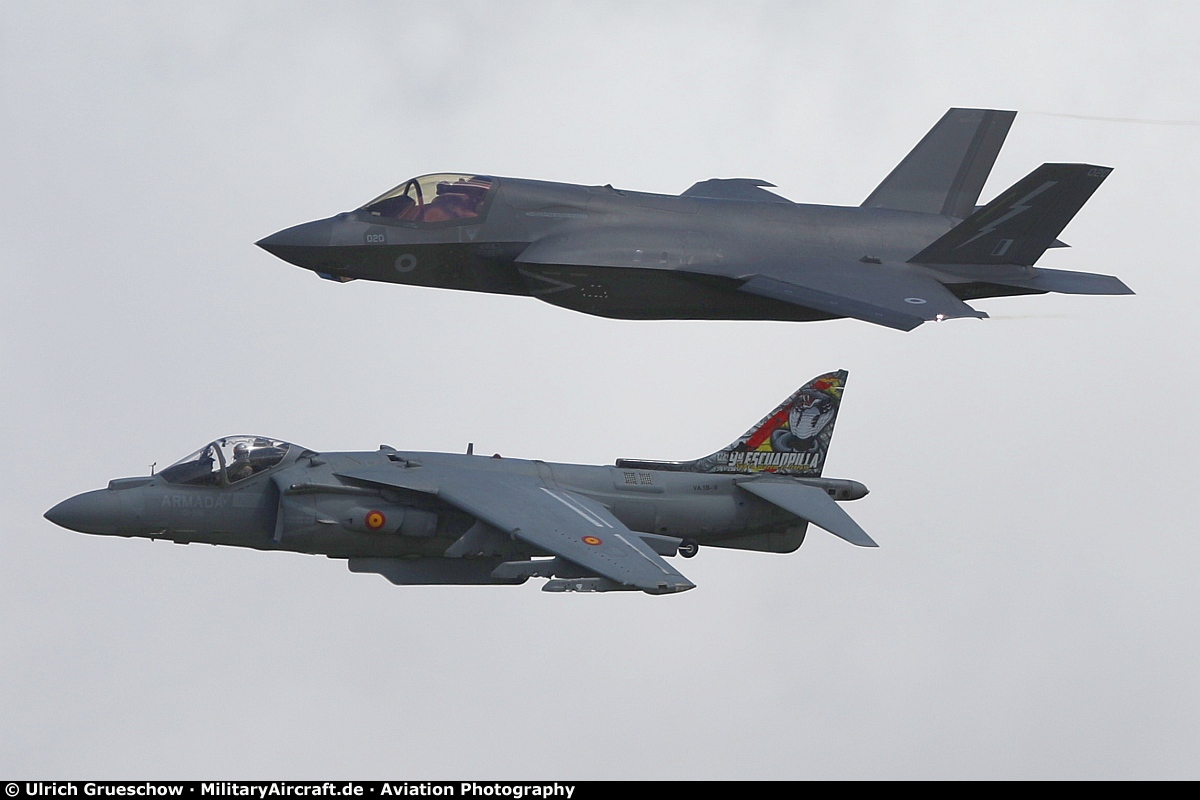 F-35B Lightning and EAV-8B Matador